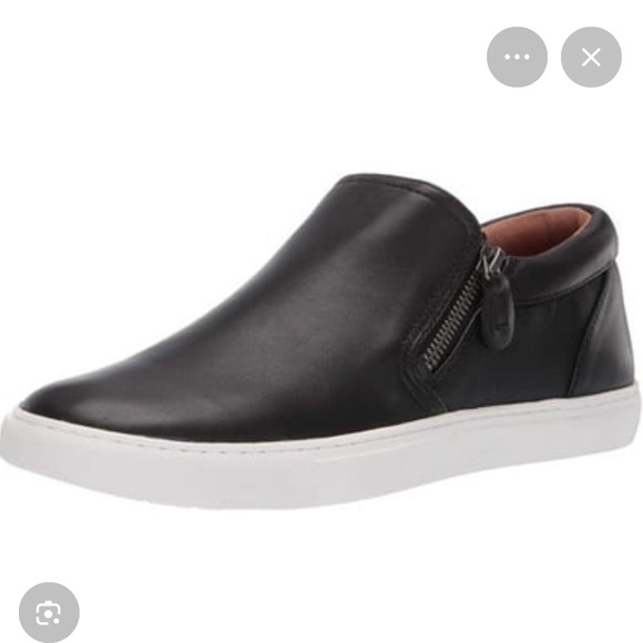 gentle souls Shoes - Gentle Souls Lowe Black Leather Slip On, Zip Up Sneakers